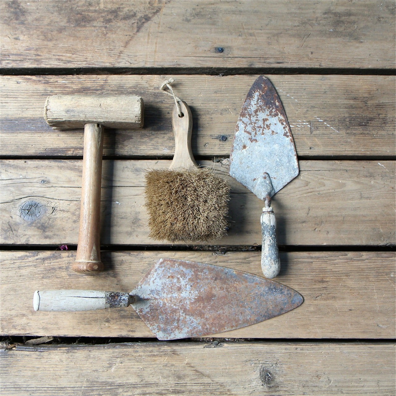 Vintage Masonry Tools / Bricklaying Industrial Home Decor