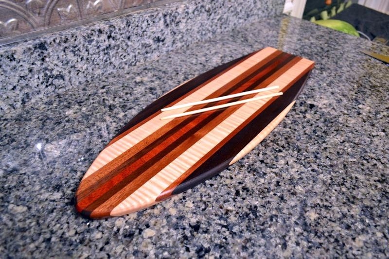 Personalized Laser Engraved Surf Cutting Board by tauntongreen