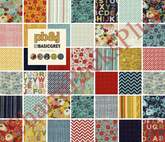 PB&J Moda Charm Pack 5-Inch Quilt Fabric Squares by