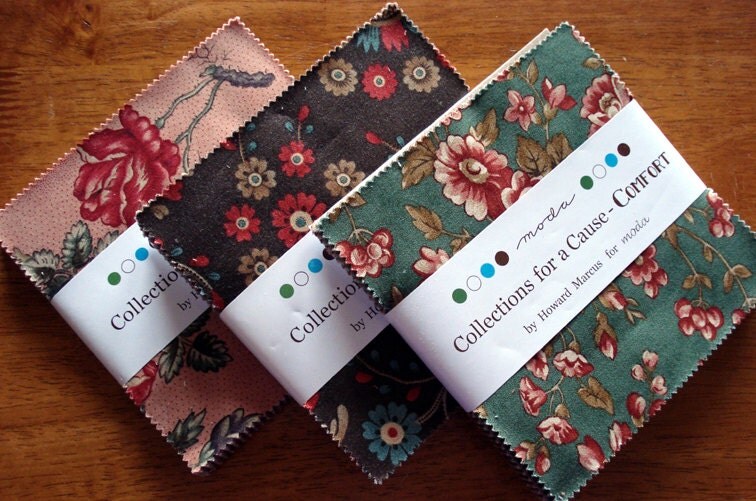 3 Moda Charm Packs Quilt Fabric Squares Collections for a
