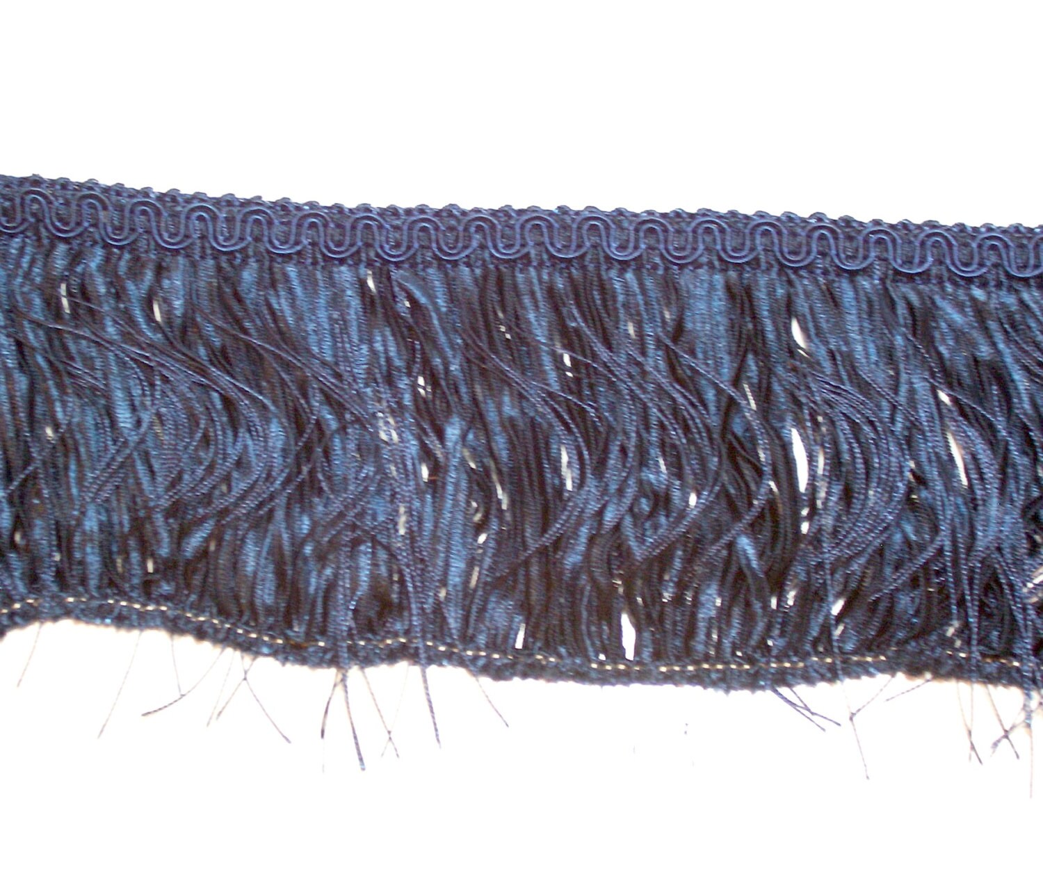 Navy Blue Ribbon Fringe Sewing Trim 4 inches wide x