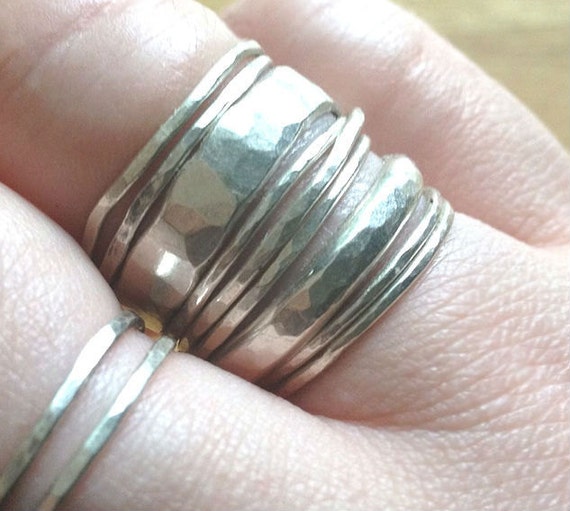 CHRISTMAS in JULY SALE Silver Stacking Rings - Build Your Own - Delicate Sterling Silver - Hand Forged - Fresh for Fall and Autumn