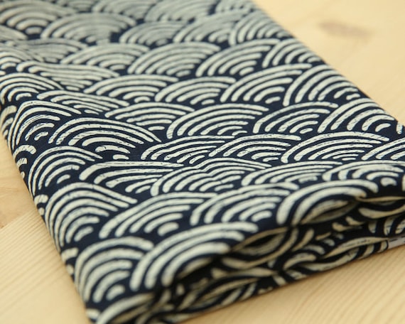 3200 Japanese Traditional Wave Pattern Cotton Fabric 43
