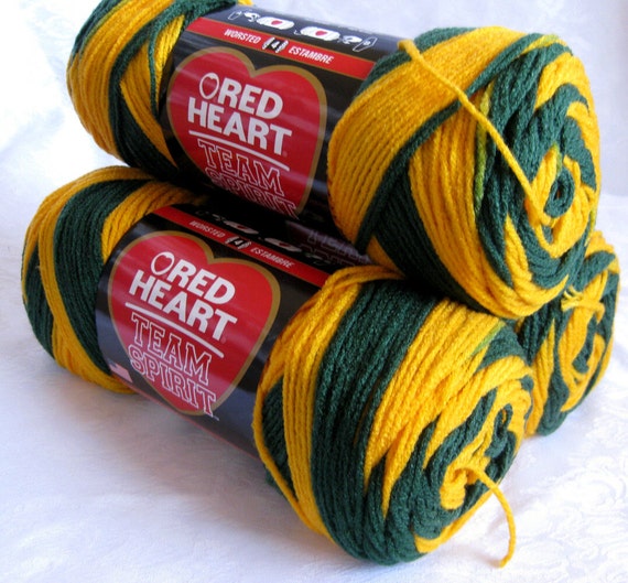 Team Spirit yarn Green gold yarn worsted weight by crochetgal