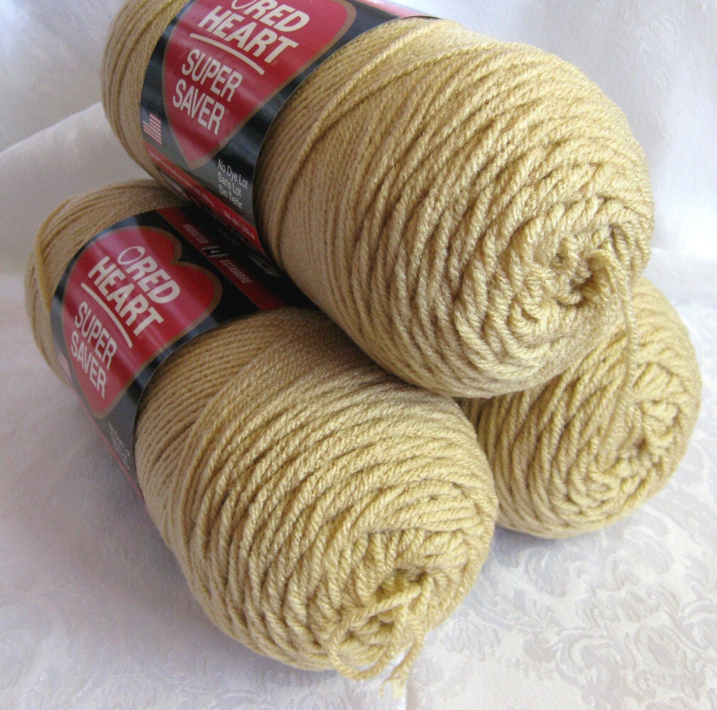 Red Heart Super Saver yarn Buff yarn worsted weight by crochetgal