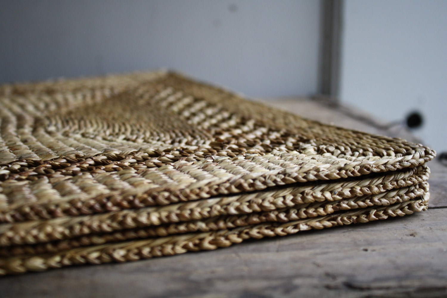 woven straw placemats set of four