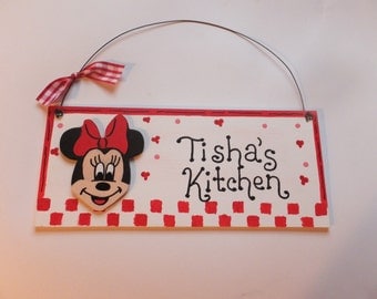 Kitchen Minnie Mouse Wall Hanging - Personalized