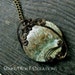 Snakeskin Jasper Wire Wrapped Pendant Necklace in Antique Bronze