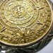 Aztec Mayan Inca CALENDAR Pin / Pendant, Vintage Sterling Silver & Gold