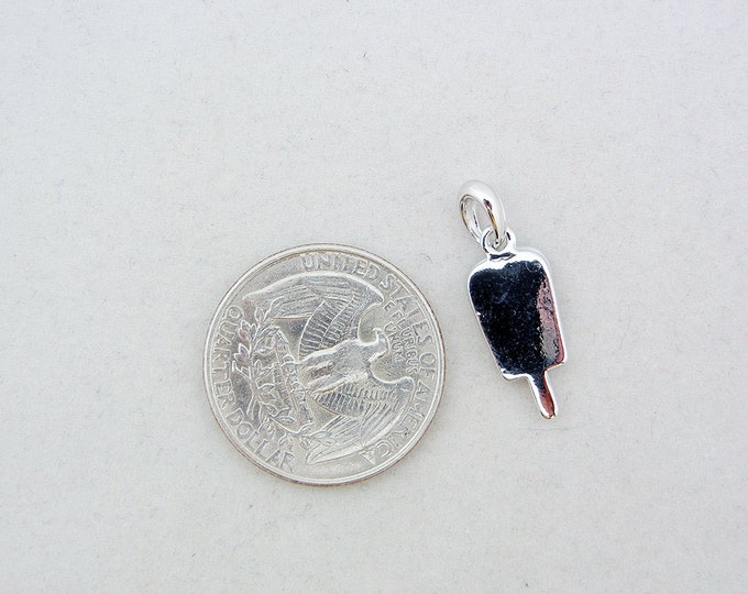 Small Silver-tone Popsicle-Fudgsicle Pendant Mother of Pearl