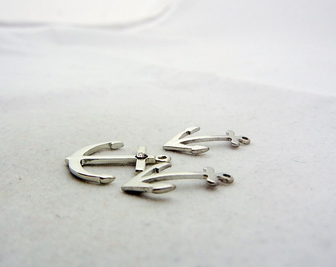 Set of Silver-tone Anchor Charms and Pendant