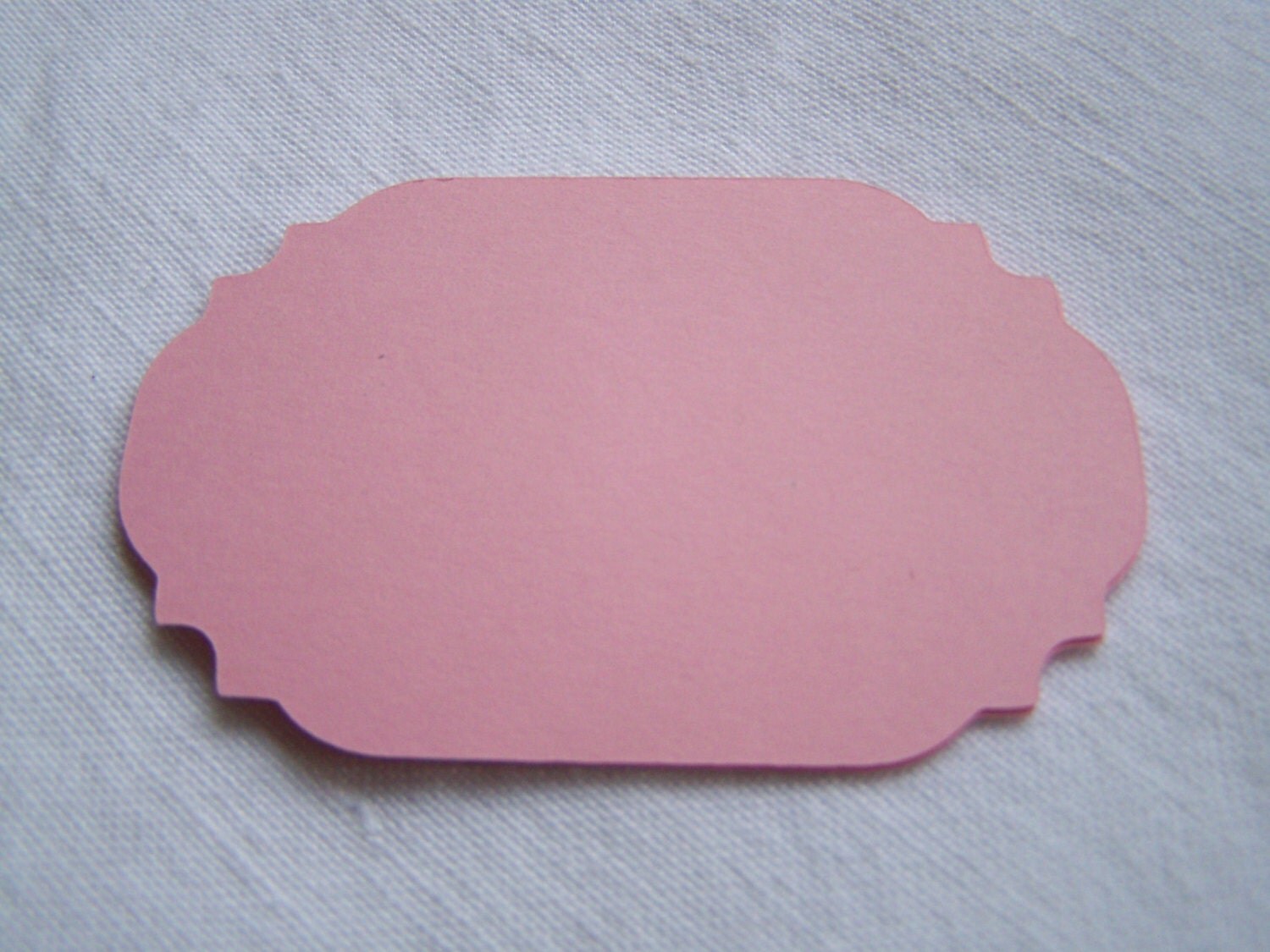 Pink die cut cardstock card label placard tag set of 18