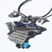 Found Object Jewelry- Silver & Blue Upcycled Industrial Necklace