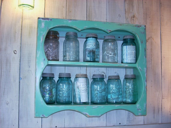 Wall Shelf Cabinet Mason Jar Display