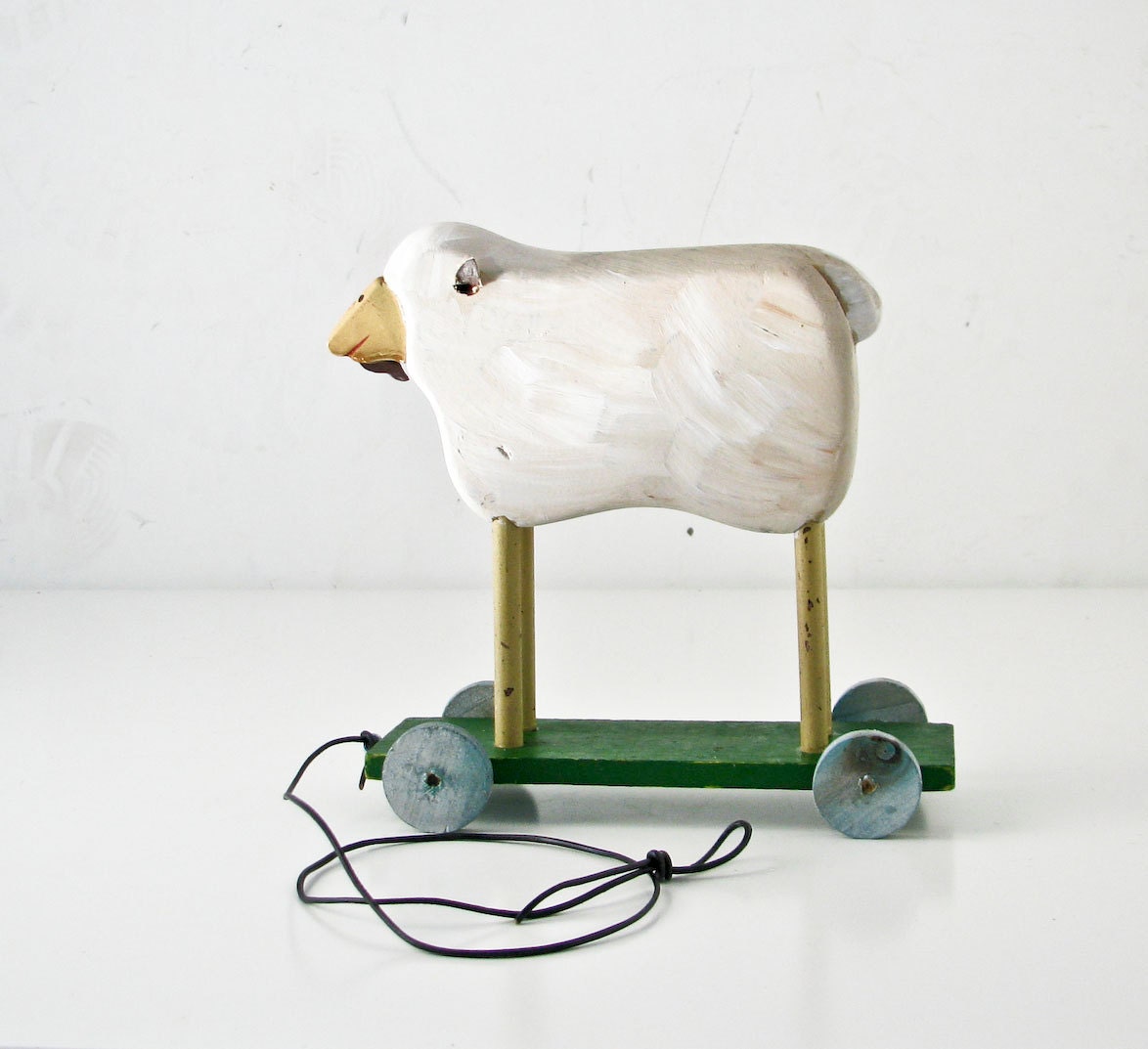 Wood Lamb Pull Toy Home Decor
