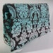 Coupon Organizer Purse and Receipt Organizer Fleur de Lis Ombre Blue