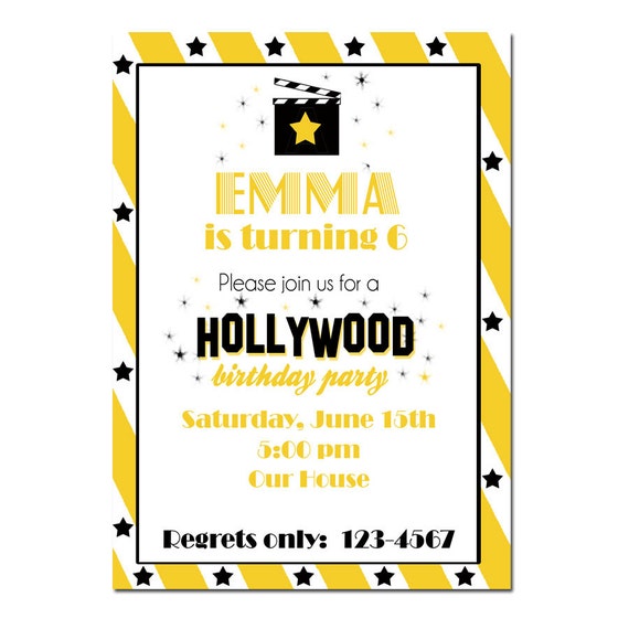 Invitation Anniversaire Hollywood