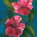 PINK HIBISCUS Original Oil Painting 12x9 Art Artwork Tropical Flower Floral Hawaii Hawaiian Botanical Tropics Foliage Lisabongzee