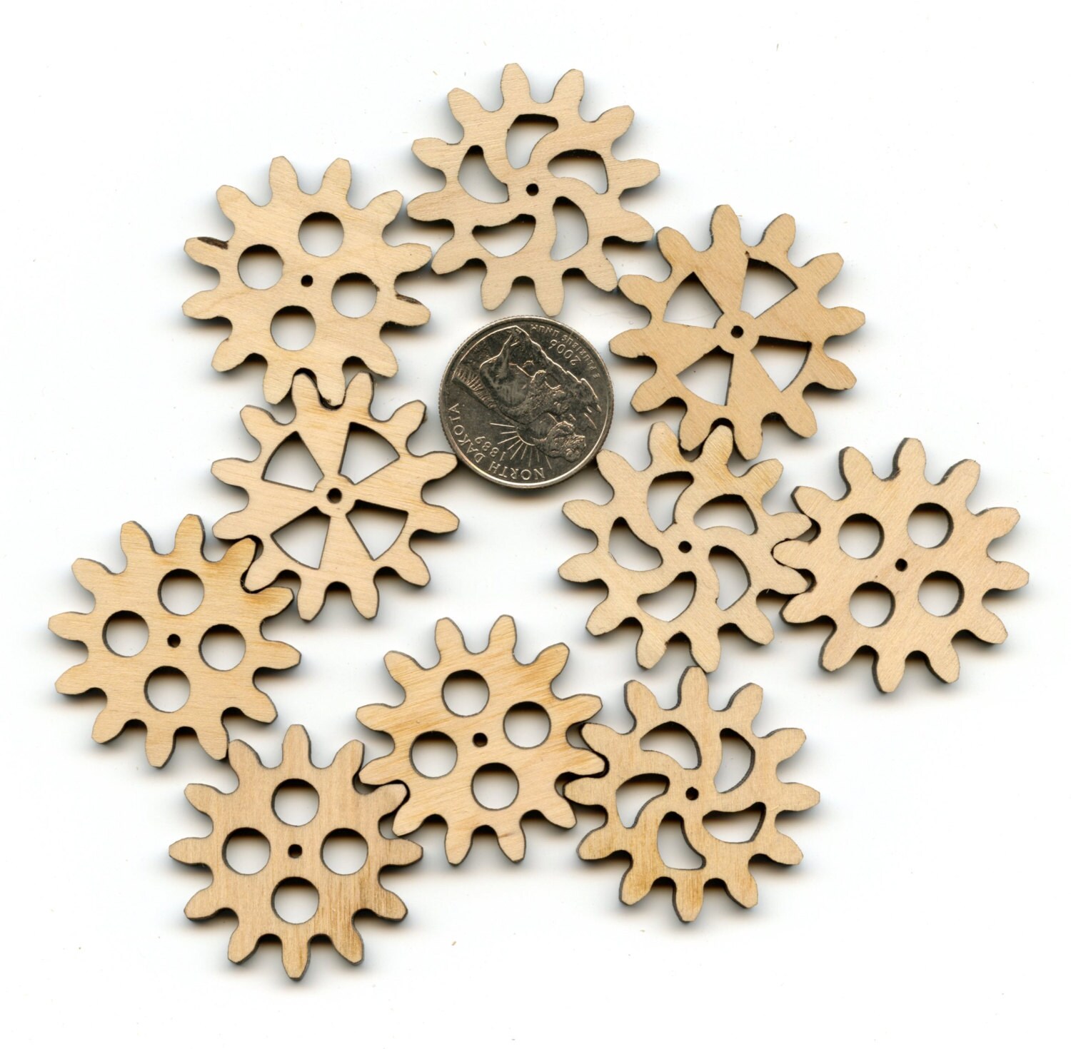 13/8 Wood Gears / Sprockets with various Center Cutouts