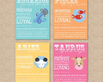 Zodiac Art Print, your choice of one Giclée Art Print // N-Z04-1PS AA1