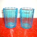 Vintage Depression Glass Aqua Blue Glass Tumbler Wheat Barley Glass Kitchen Drinking Glass