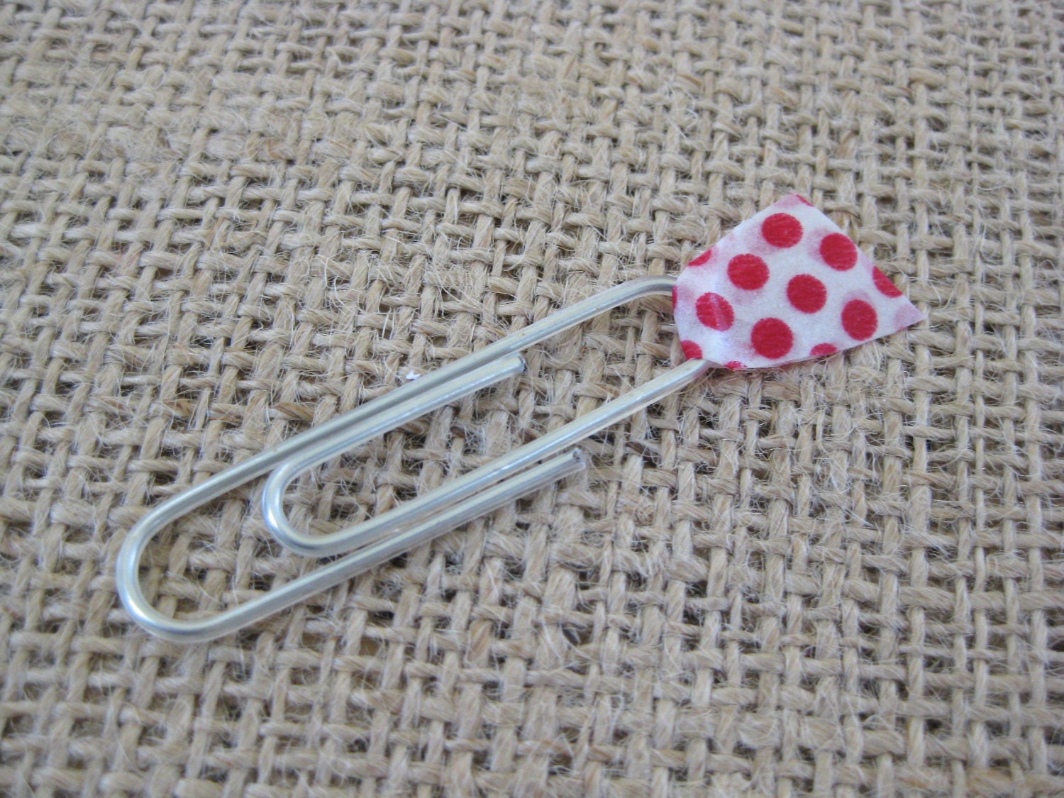 Decorative Washi Tape Paper Clips Set of 10 Red Dot