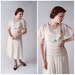 Vintage 1930s Dress - Rare Hungarian Peasant Dress in Sheer White Cotton with Pastel Embroidery and Smocking