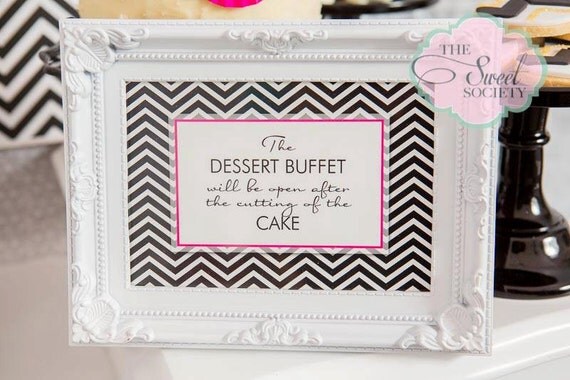 Black and White CHEVRON 21st Birthday Party Printable 5x7 sign Il_570xn