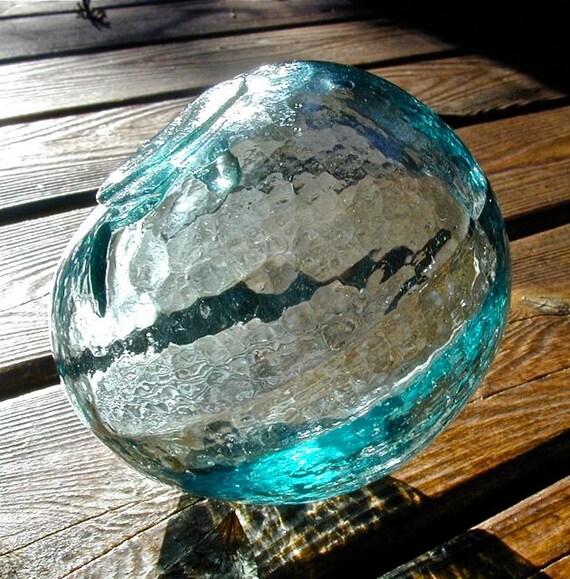 Glass Fishing Float Collectible Aquamarine 3 PC Antique
