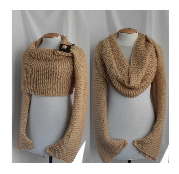 Sweater scarf / shawl with sleeves at both ends. FREE by vinevirak