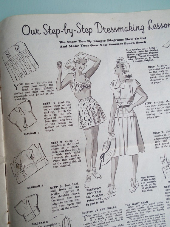 Vintage Sewing Patterns Catalog 1940s Bestway Easy Dressmaking