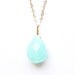 Aqua necklace - long gold necklace - gold jewelry - blue stone necklace - quartz necklace - gemstone necklace - blue gemstone jewelry