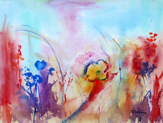 Items similar to Wildflowers in Watercolor Print on Etsy