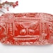Ceramic Butterfly Soap Dish Ruby Red w feet