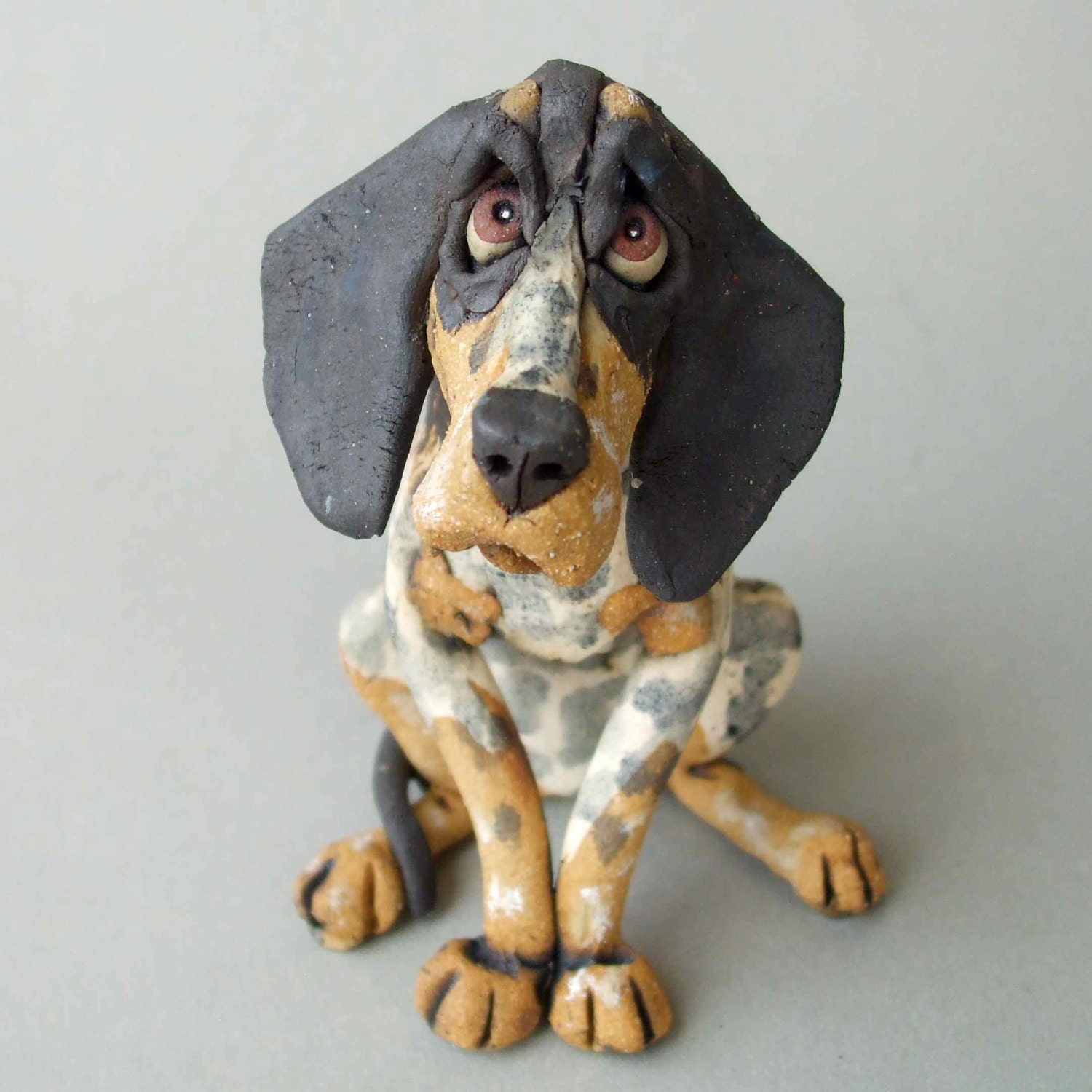 Ceramic Dog Sculpture Bluetick Coonhound