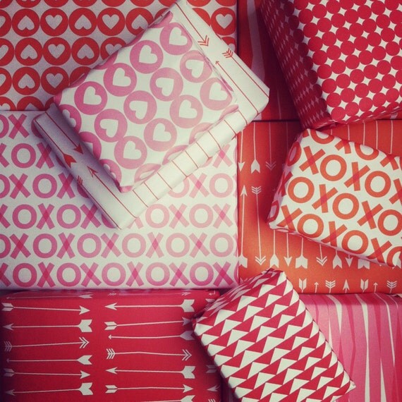 Printable Paper Valentine Digital Wrapping Paper Digital