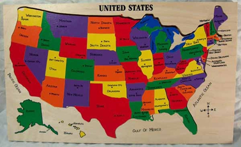 us map puzzle with state capitals teaching and by