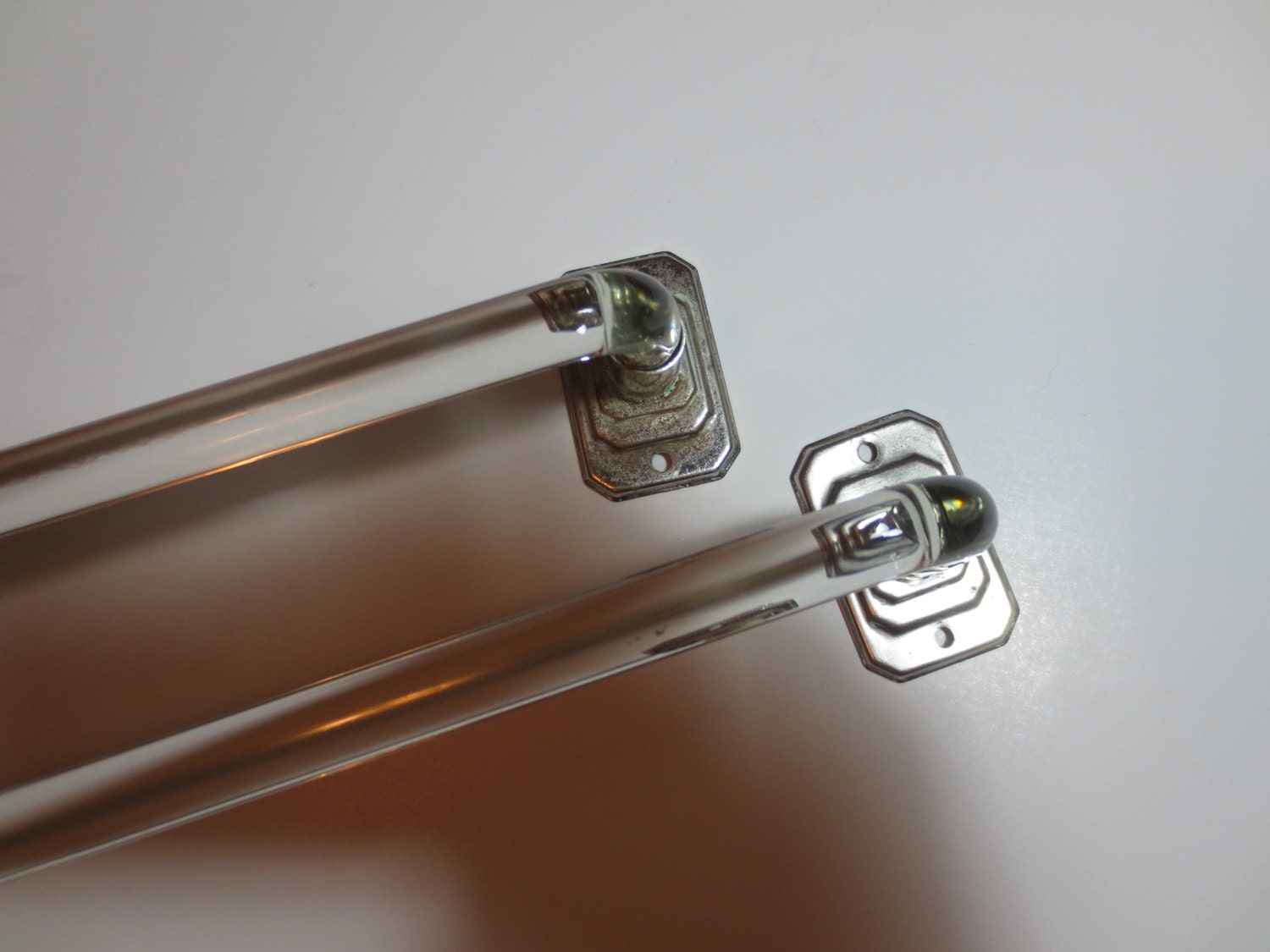 Vintage 18 Glass Towel Bar Bent Glass Clear Glass Chome