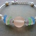 Sea Glass Bracelet - Pink Marble Cotton Candy Beach Seaglass