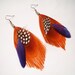 Reserved for Marie - 6 pairs of Boho earrings in orange and navy