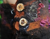 Nuno Felted Silk Chiffon Layered Mini Belt With Mohair OOAK