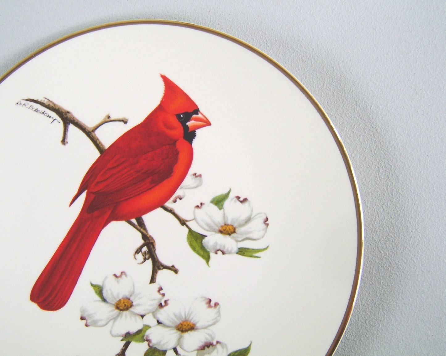 Vintage Decorative Cardinal Bid Plate Don Eckelberry for Avon