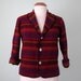 80s jacket / southwest ethnic print wool red blazer coat (s - m)