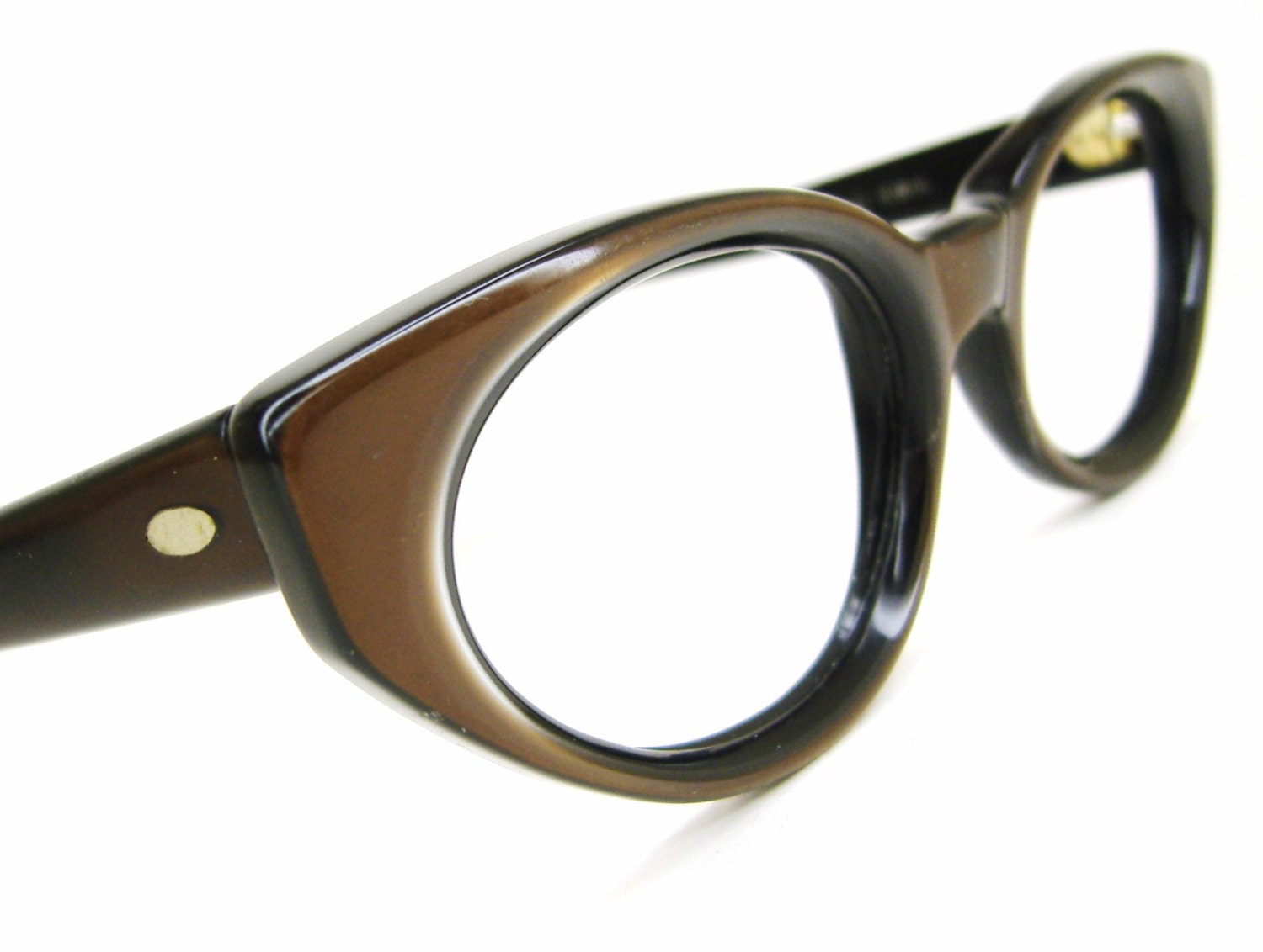 Vintage 60s Brown Cat Eye Eyeglasses Sunglasses Frame