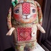 Original art doll folkart Floppy ears bunny with secret message 1 . OOAK by milliaart.