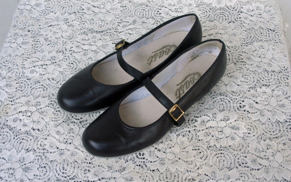 Size 8 Black Leather Mary Jane Dance Shoes Heels by FancyBantam