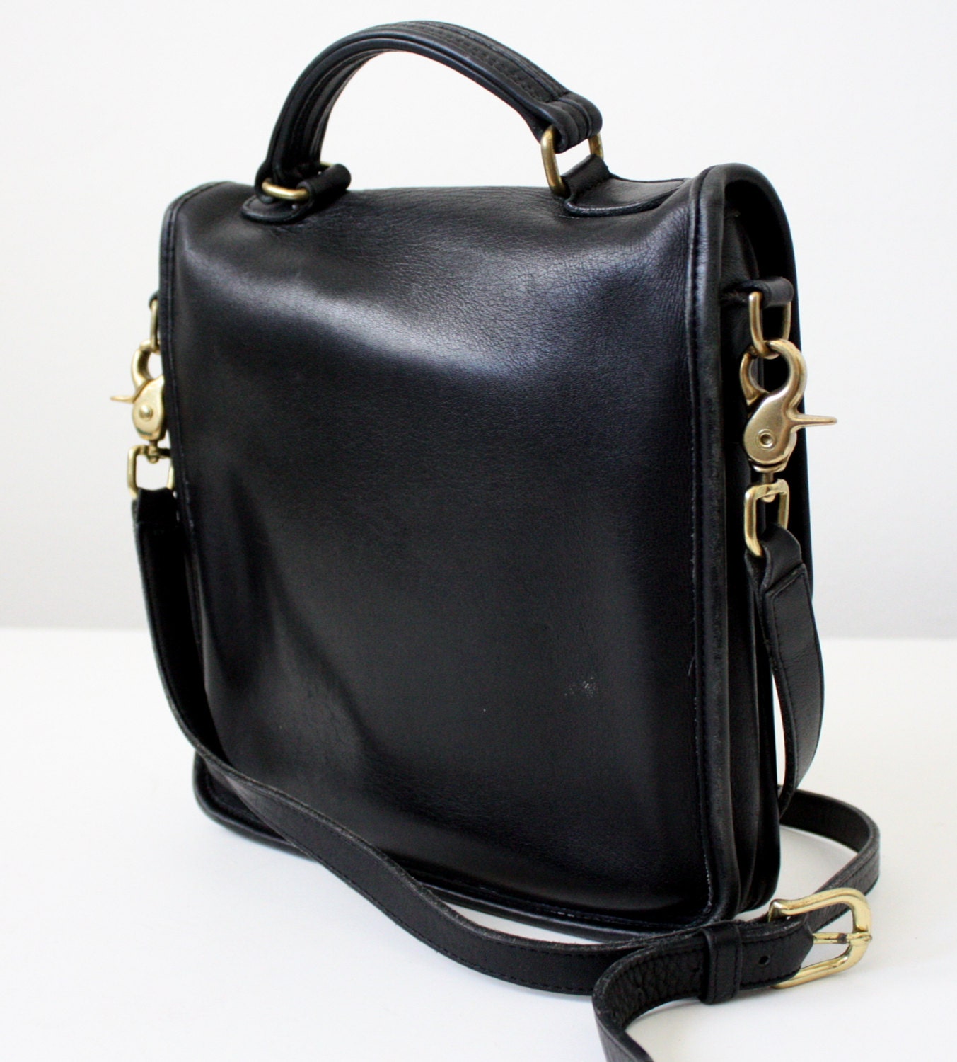 coach station bag vintage black leather coach messenger bag