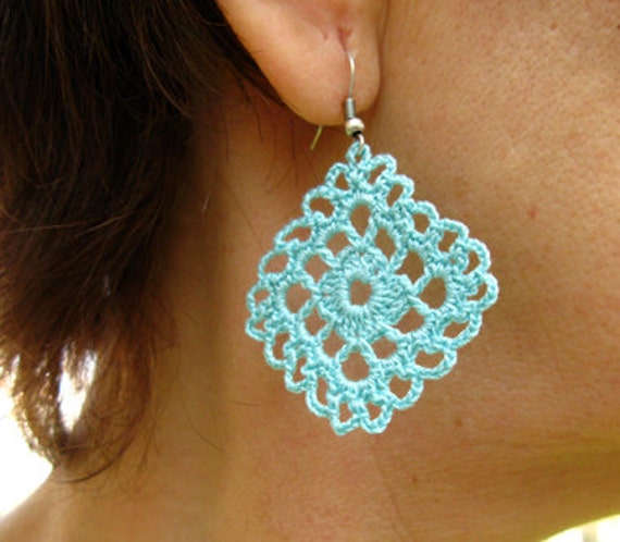 PDF Tutorial Crochet One Pattern and Two Design Dangle crochet earrings diagrams 