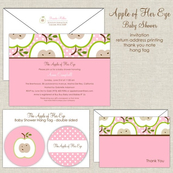 The Apple of Your Eye Baby Shower Invitation (girl) Il_570xn