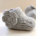 Sweet Heather Grey Baby Shoes - Booties - Boots - in Pure Baby Alpaca - by Tafferty Designs - Ready to ship